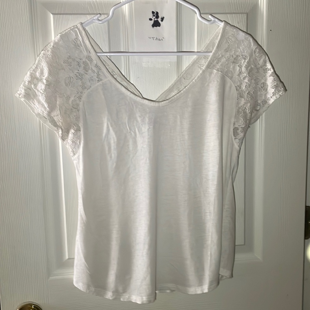 Express white lace top